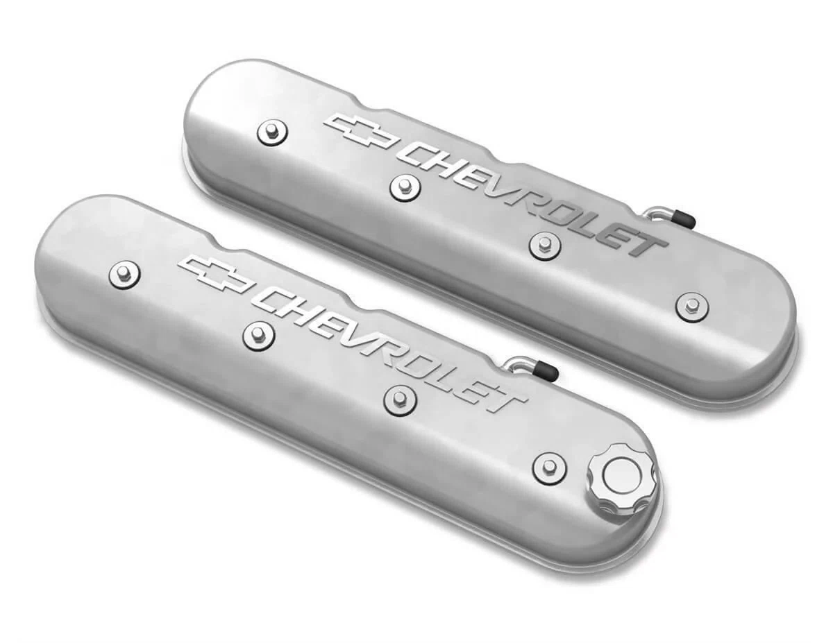 Tall LS Valve Cover with Bowtie_Chevrolet Logo - Natural Machined Finish 241-400